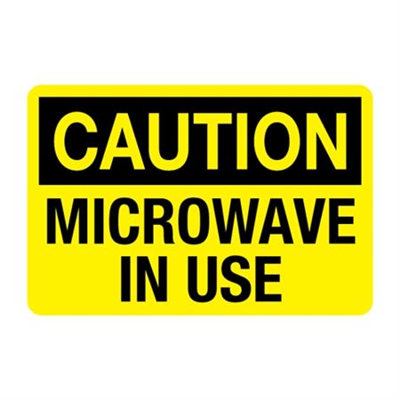 Caution Microwave in Use Decal